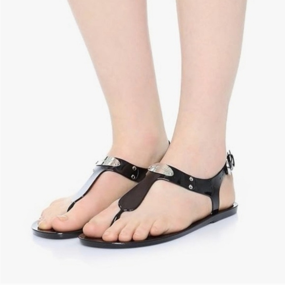 Michael Kors Flat‎ Flip Flops Sandals Black Womens Size 6 M
